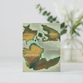 Jurassic Map Vintage poster. Briefkaart (Staand voorkant)