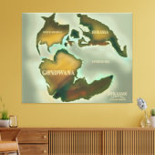 Jurassic Map Vintage poster. Canvas Afdruk (Insitu (Woonkamer))