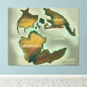 Jurassic Map Vintage poster. Canvas Afdruk (Insitu (Houten vloer))
