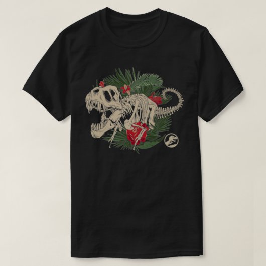 Jurassic Park Tropische Fossils voor en achter T-shirt (Design voorkant)