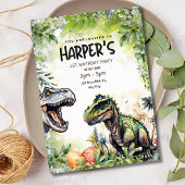 Jurassic Party T-Rex dinosaurus 1e verjaardag Kaart