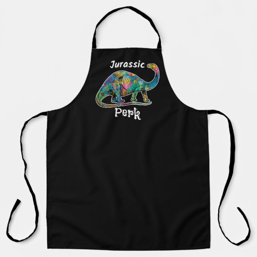 Jurassic Perk Colorful Dinosaur Black Schort (Voorkant)