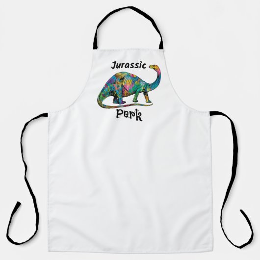 Jurassic Perk Colorful Dinosaur White Schort (Voorkant)