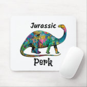 Jurassic Perk Kleurrijke Dinosaurus Wit Muismat (Met muis)