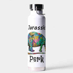Jurassic Perk Kleurrijke Dinosaurus Wit Waterfles