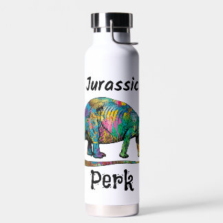 Jurassic Perk Kleurrijke Dinosaurus Wit Waterfles