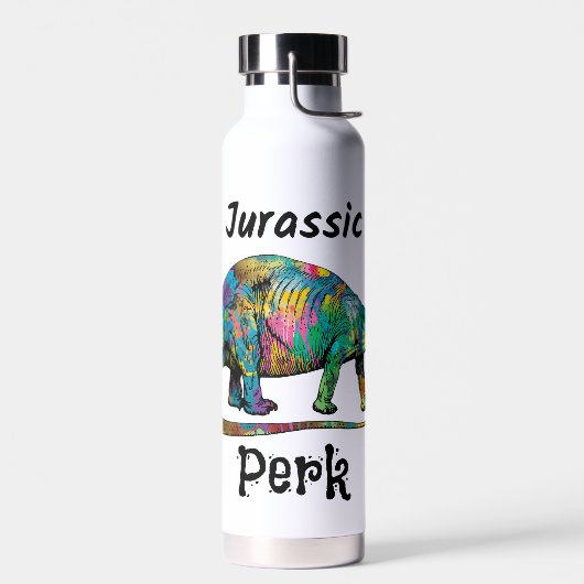 Jurassic Perk Kleurrijke Dinosaurus Wit Waterfles (Links)