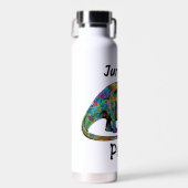 Jurassic Perk Kleurrijke Dinosaurus Wit Waterfles (Voorkant)