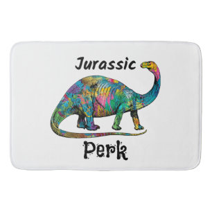 Jurassic Perk Kleurrijke Dinosaurussen Wit Badmat