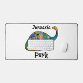 Jurassic Perk Kleurrijke Dinosaurussen Wit Bureaumat (Keyboard & Muis)