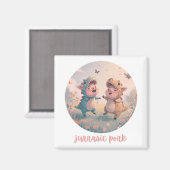 Jurassic Pork Cute Pig Dinosaur Costume  Magneet (Voorkant / Achterkant)