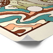 Jurassic Portal | Retro Regenboog Palet | Dinosaur Poster (Hoek)