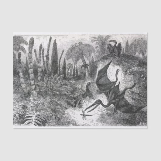 Jurassic Pterodactyls Tissuepapier (Voorkant)