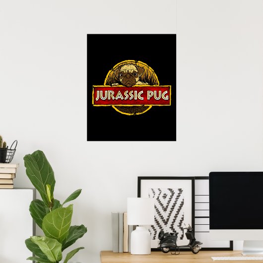Jurassic Pug Poster (Thuiskantoor)