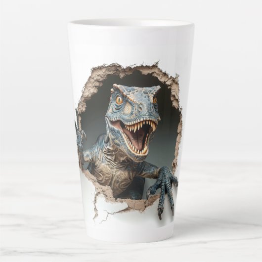 Jurassic Raptor Dinosaur Velociraptor Latte Mok (Voorkant)