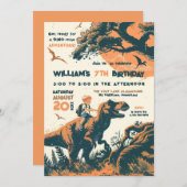 Jurassic Ride Verjaardagsfeest Kaart (Voorkant / Achterkant)