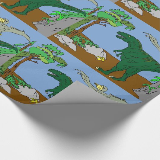 Jurassic Scene wrapping Paper Cadeaupapier (Hoek)