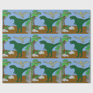 Jurassic Scene wrapping Paper Cadeaupapier