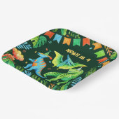 Jurassic Schattigee Dinosaurs Boys Verjaardagsfees Papieren Bordje (Gebogen)