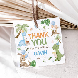 Jurassic Schattigee Dinosaurus Verjaardag Party Sq Bedankjes Labels