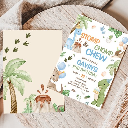 Jurassic Schattigee Dinosaurus Verjaardagsfeest Kaart