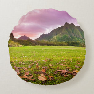 Jurassic Sunset Rond Kussen