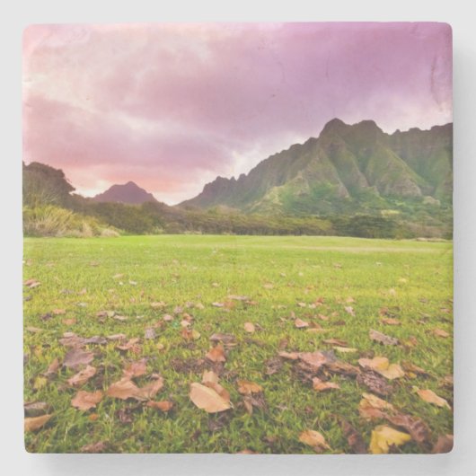 Jurassic Sunset Stenen Onderzetter (Voorkant)