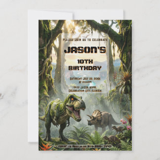 Jurassic T-Rex Brul Avontuur Verjaardag Kaart