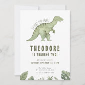 Jurassic T-Rex Dino Dinosaur Verjaardagsuitnodigin Kaart (Voorkant)