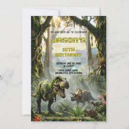 Jurassic T-Rex Jungle Brul Avontuur Verjaardag Kaart