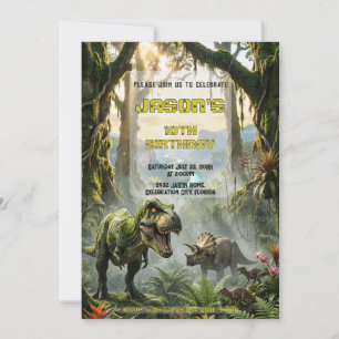 Jurassic T-Rex Jungle Brul Avontuur Verjaardag Kaart
