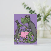 Jurassic Tea Party Briefkaart (Staand voorkant)