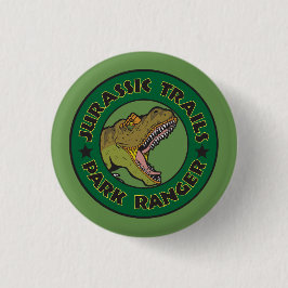 Jurassic Trails Park Ranger T-Shirt Ronde Button 3,2 Cm
