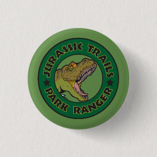 Jurassic Trails Park Ranger T-Shirt Ronde Button 3,2 Cm
