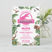 Jurassic Verjaardag Uitnodiging Jurassic Uitnodige (Staand voorkant)