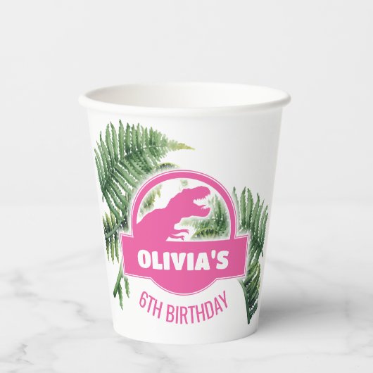 Jurassic verjaardagsfeestje papieren bekers (Voorkant)