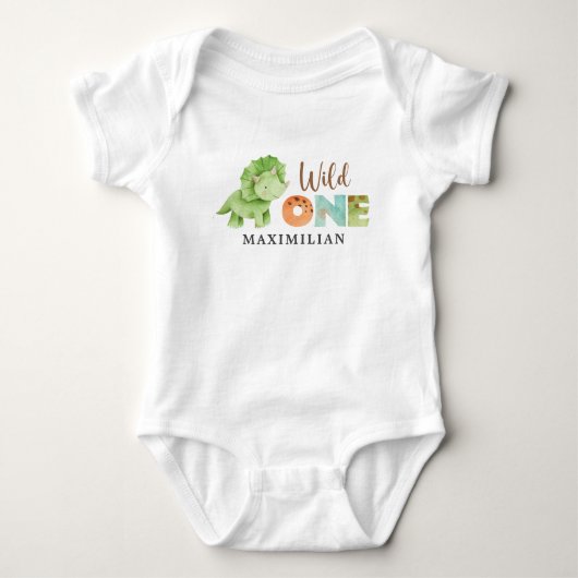Jurassic Wild 11e verjaardag Baby Bodysuit (Voorkant)