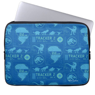 Jurassic World   Blue Tracker Pattern Laptop Sleeve