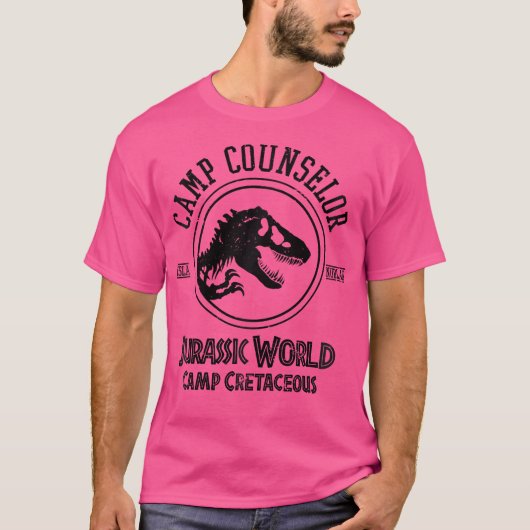 Jurassic World Camp Krijt Kamp Counselor T-shirt (Voorkant)