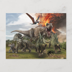 Jurassic World Dinosaur Herd Briefkaart