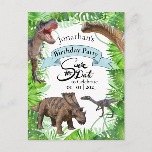 Jurassic World Dinosaur Jongens Briefkaart (Voorkant)