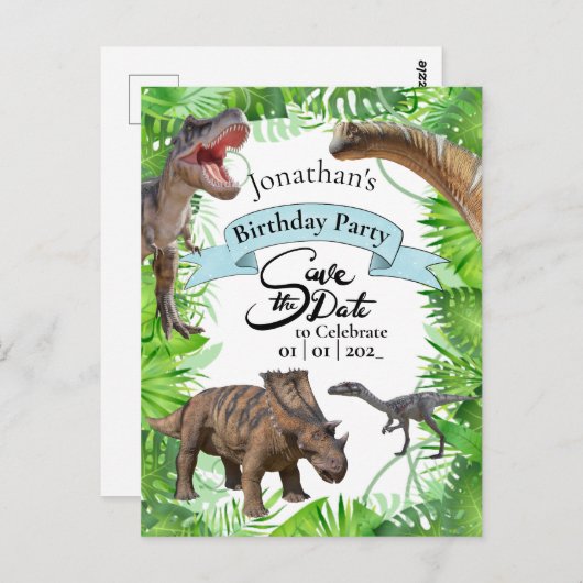 Jurassic World Dinosaurs Boys Briefkaart (Voorkant / Achterkant)
