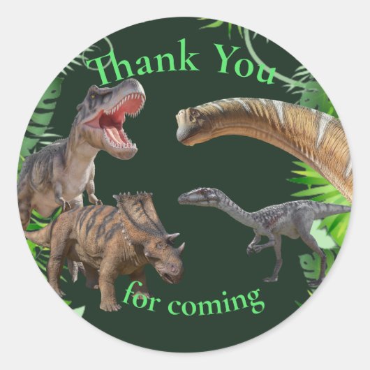 Jurassic World Dinosaurs oerwoud Ronde Sticker (Voorkant)