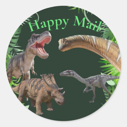 Jurassic World Dinosaurs oerwoud Ronde Sticker (Voorkant)