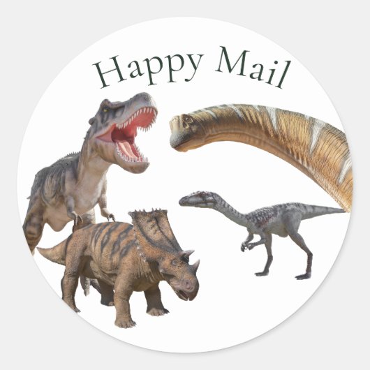 Jurassic World Dinosaurs Ronde Sticker (Voorkant)