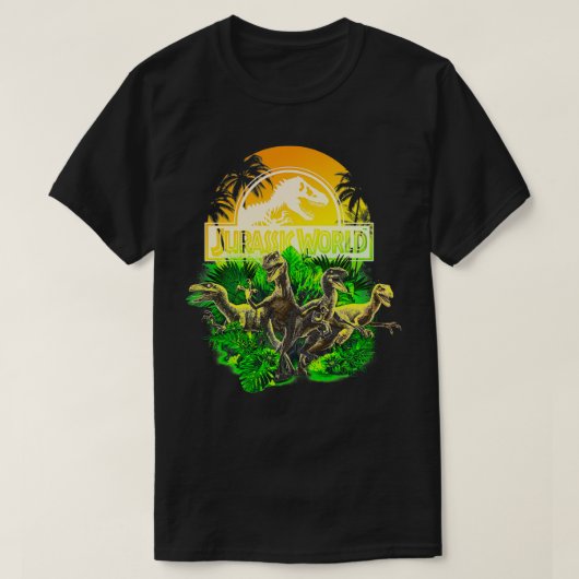 Jurassic World Raptors Tropical Sunset Logo T-shirt (Design voorkant)
