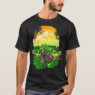Jurassic World Raptors Tropical Sunset Logo T-shirt