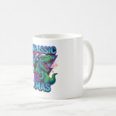 Jurassic Xmas T-Rex - Retro 80s Neon Dinosaur Xmas Koffiemok (Voorkant rechts)