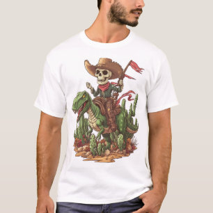 Jurassische Cowboy Schedel � Grappige Dino Rodeo T-shirt