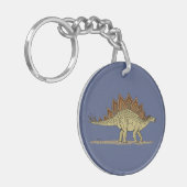 Jurassische dinosaurus Stegosaurus Sleutelhanger (Voorkant Links)